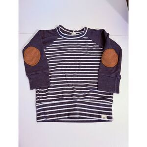 Lulu and Roo Navy Stripe Raglan Crew Neck Sweatshirt 12-18M